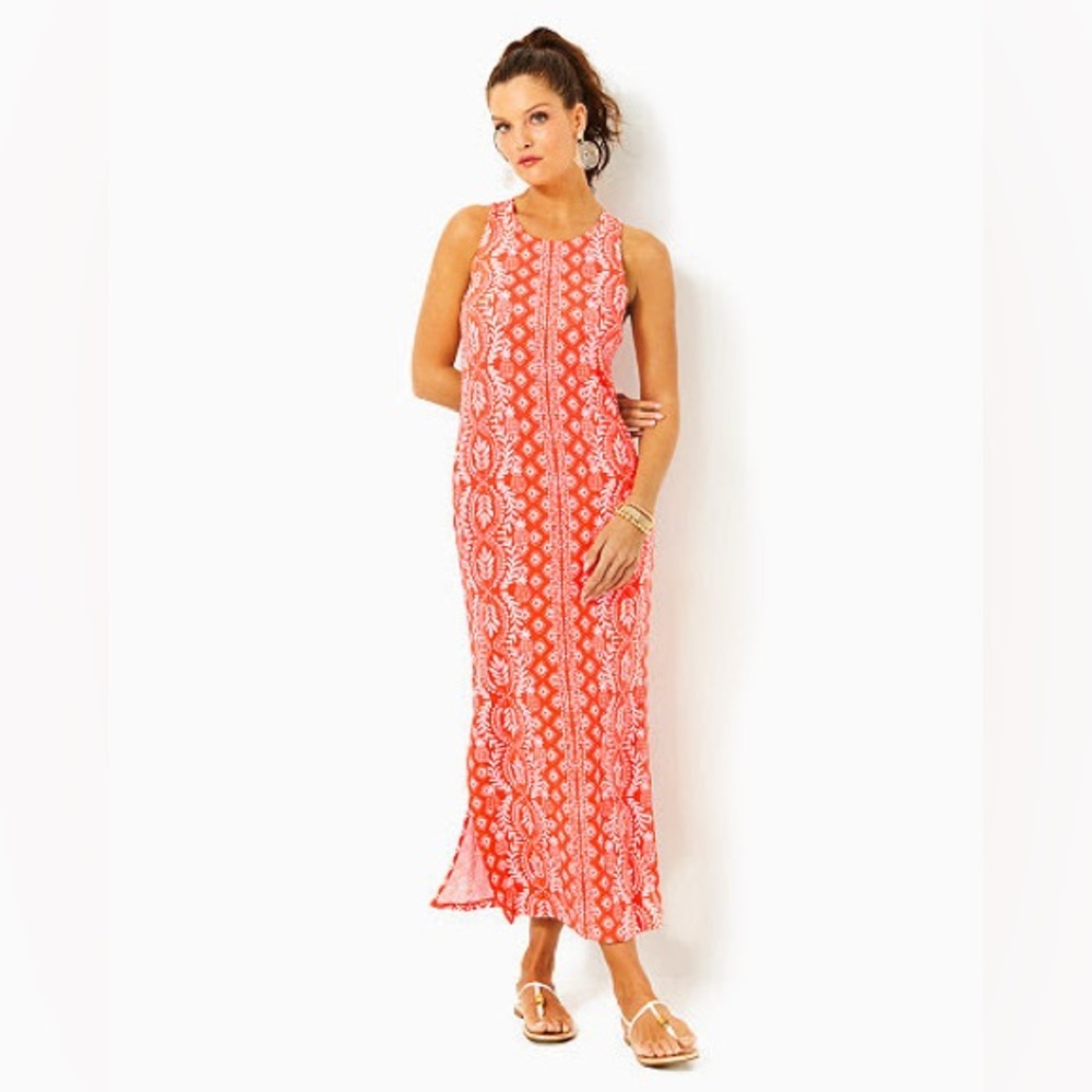 Lilly Pulitzer Ulla Halter Maxi Dress with Built-in Bra (XL)